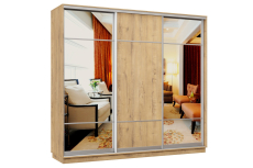 Шкафы-купе 3-х дверные, Шкаф-купе Премьер Лайт 57 (11;08;11) трехдверный