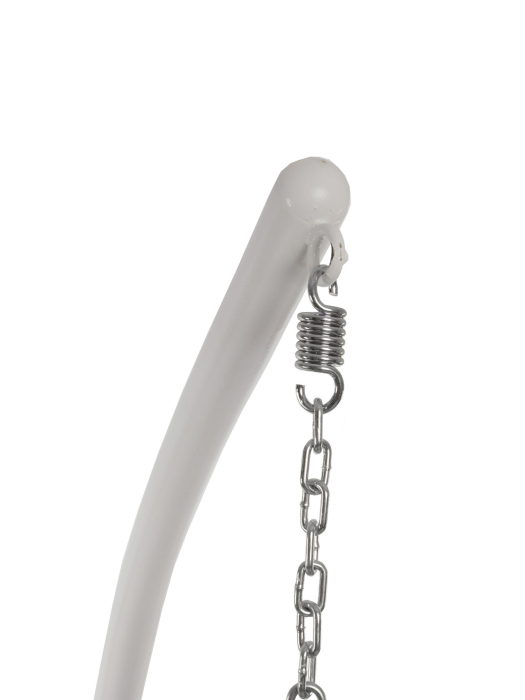 Подвесные кресла, Подвесное кресло КАПЛЯ ЛЮКС белая стойка двуцветное с ротангом