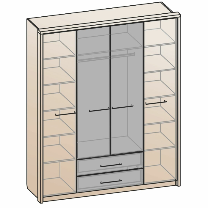 Спальные гарнитуры, Модульная спальня Луна (композиция 1)