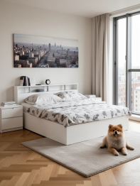 Кровать Камелия 1800 с двумя прикроватными тумбами