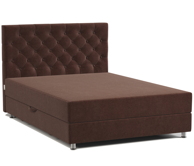 Мягкая кровать, Кровать тахта двуспальная с подъемным механизмом и матрасом Шармэль 140, велюр