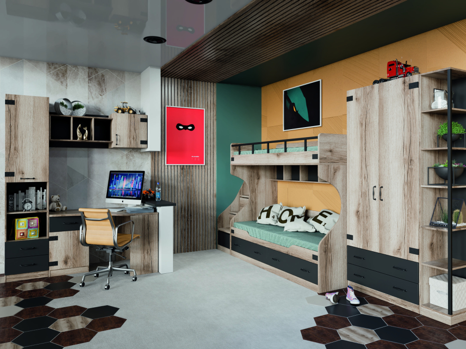 Кровати двухъярусные, Окланд ТД-324.11.01 Кровать двухъярусная