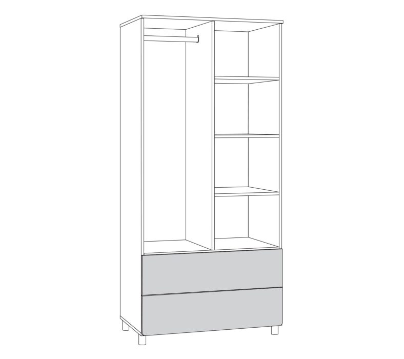 Шкафы двухстворчатые, Эйп 13.334 Шкаф для одежды