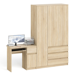 Компьютерный стол Мори с тумбой с дверкой и ящиком правый и шкаф-комод МШ1200-1