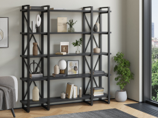 Стеллажи, Стеллаж Айсберг Лофт 160х182-4 v3 черный