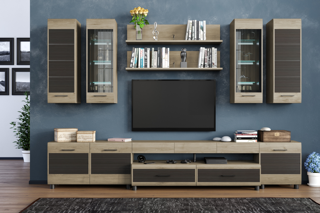 Стенки для гостиной, Модульная гостиная Камелия композиция 9