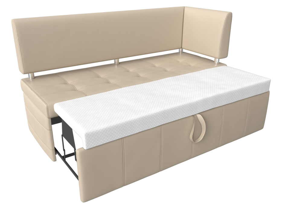 Диваны угловые кухонные, Кухонный прямой диван Стоун с углом правый, экокожа