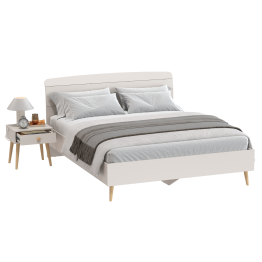 Кровать двухместная Афина 4-22901 с прикроватной тумбочкой