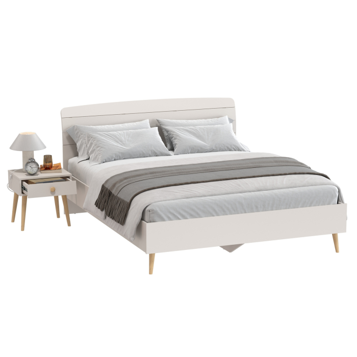 Спальные гарнитуры, Кровать двухместная Афина 4-22901 с прикроватной тумбочкой