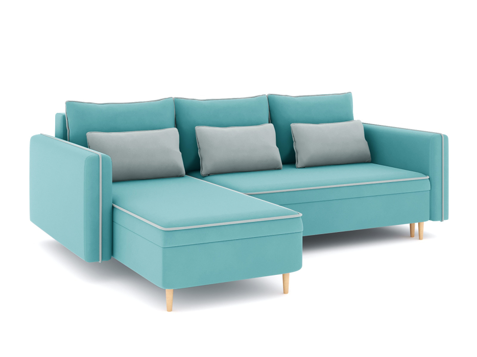 Диваны угловые в гостиную, Диван-кровать угловой Рон еврокнижка-пантограф, велюр