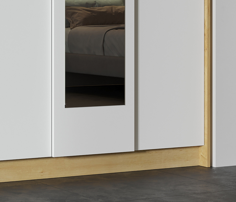 Шкафы-купе, Шкаф-купе ЭКО Дуб Вотан-Белый гладкий