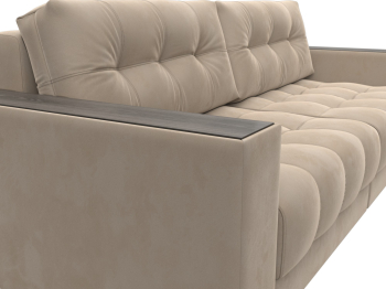 Диван прямой с декором Лига-049 НПБ, велюр SEVEN