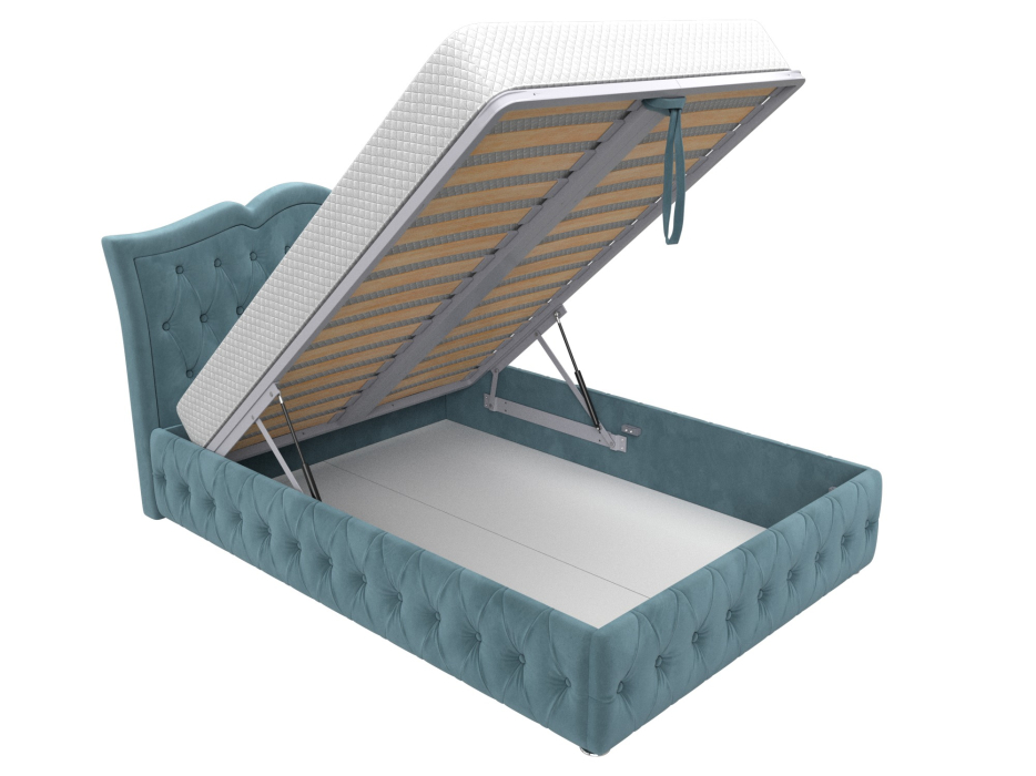 Мягкая кровать, Кровать интерьерная Герда 140, Велюр