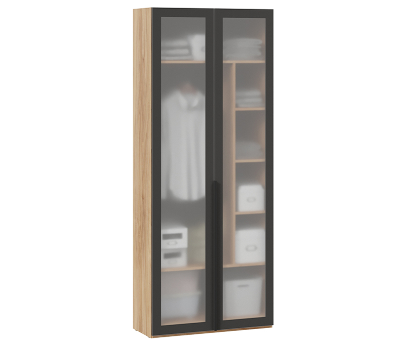Шкафы двухстворчатые, Порто шкаф для одежны (366) с 2 дверями со стеклом