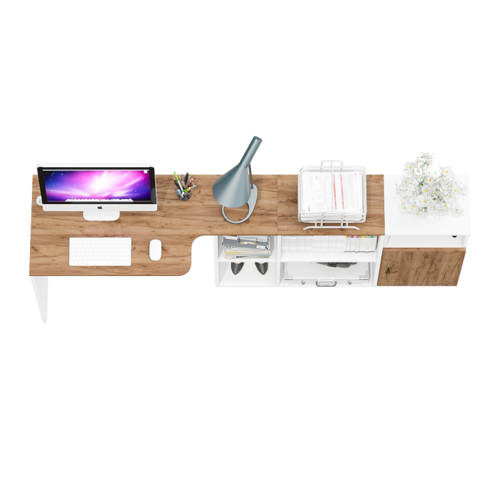 Домашние кабинеты, Стол письменный трансформер с тумбой с дверкой Лидер-8.