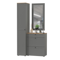 Прихожие, Шкаф-пенал с обувницей и зеркалом Остин