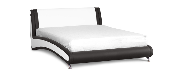Кровать с мягким изголовьем Помпиду, база, экокожа, 140*200