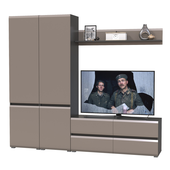 Стенки для гостиной, Сидней тумба для ТВ с полочкой и двумя шкафами с дверками