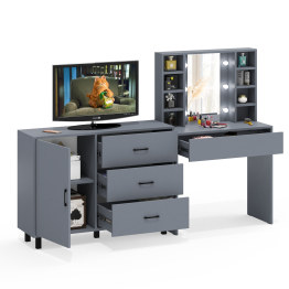 Туалетный столик с подсветкой 115 и комод с дверкой и 3-мя ящиками 122-1204