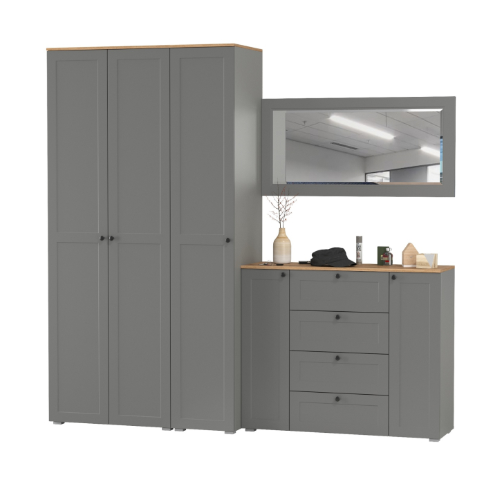 Прихожие, Набор мебели в прихожую Остин с зеркалом № 38