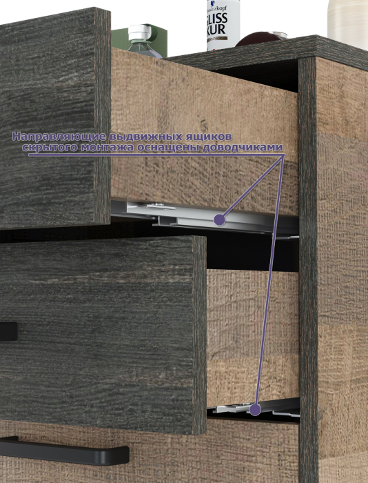 Прихожие, Две вешалки для одежды с полкой с двумя тумбами для обуви и комодом-тумбой с дверкой Трувор