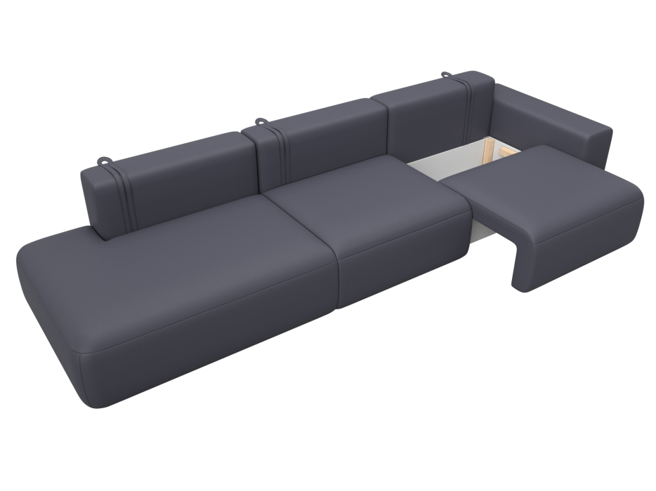 Диваны еврокнижки, Диван прямой Лига-036 НПБ Модерн Лонг подлокотник справа, экокожа GRIFON