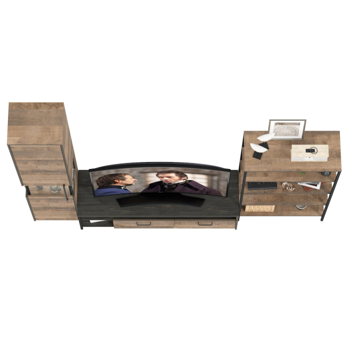 Стенки для гостиной, Стенка для гостиной Трувор № 14 с пеналом-витриной с подсветкой