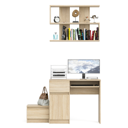 Стол компьютерный Мори МС-1 левый с тумбой и полкой 900