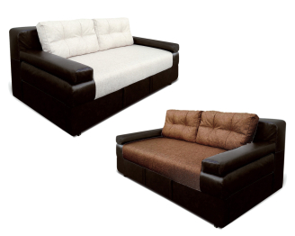 Диван-кровать еврокнижка, Амстердам мини 150, рогожка/экокожа