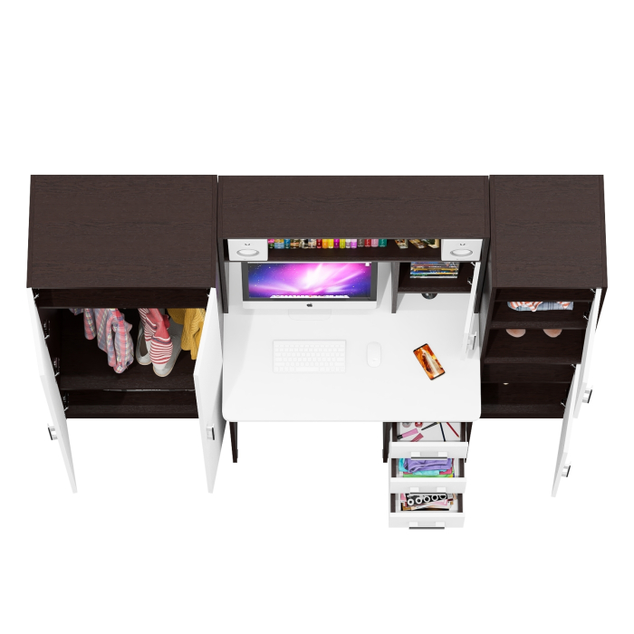 Домашние кабинеты, Компьютерный стол с пеналом и шкафом МД-СК-9