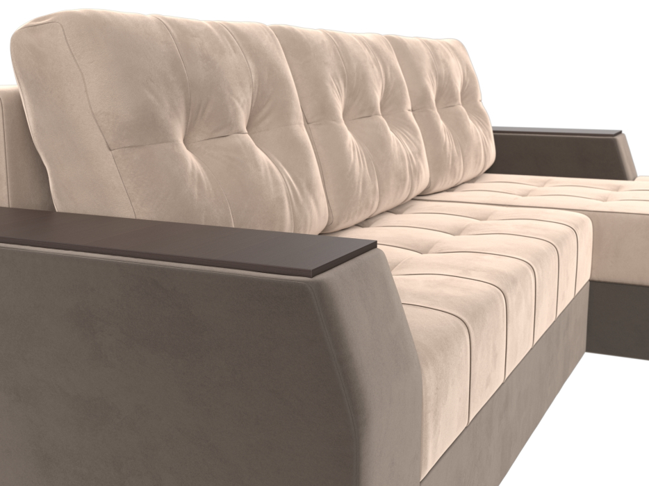 Диваны угловые в гостиную, Угловой диван Эмир БС правый угол, велюр