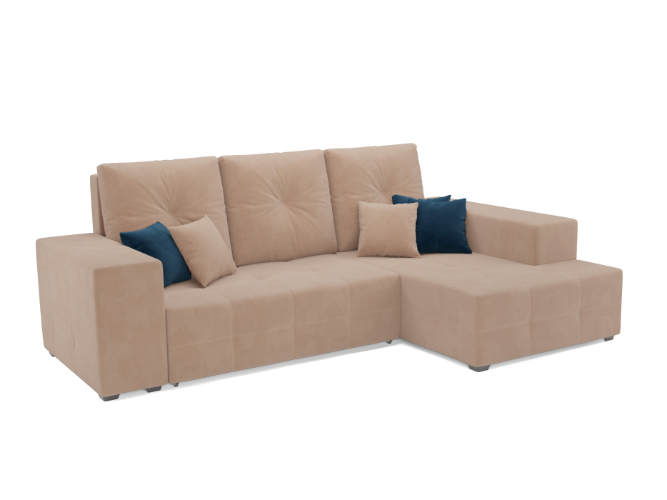 Диваны угловые в гостиную, Диван угловой Монреаль Правый угол (Велюр)