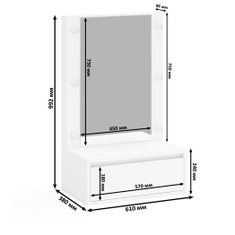 Стол косметический навесной с подсветкой