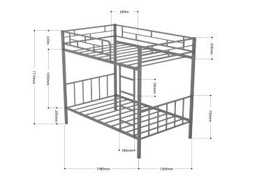 Двухъярусная кровать Валенсия 120 ящики дуб молочный
