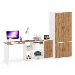 Шкаф для белья Лидер-8 19Б с письменным столом и тумбочкой МД 3.15