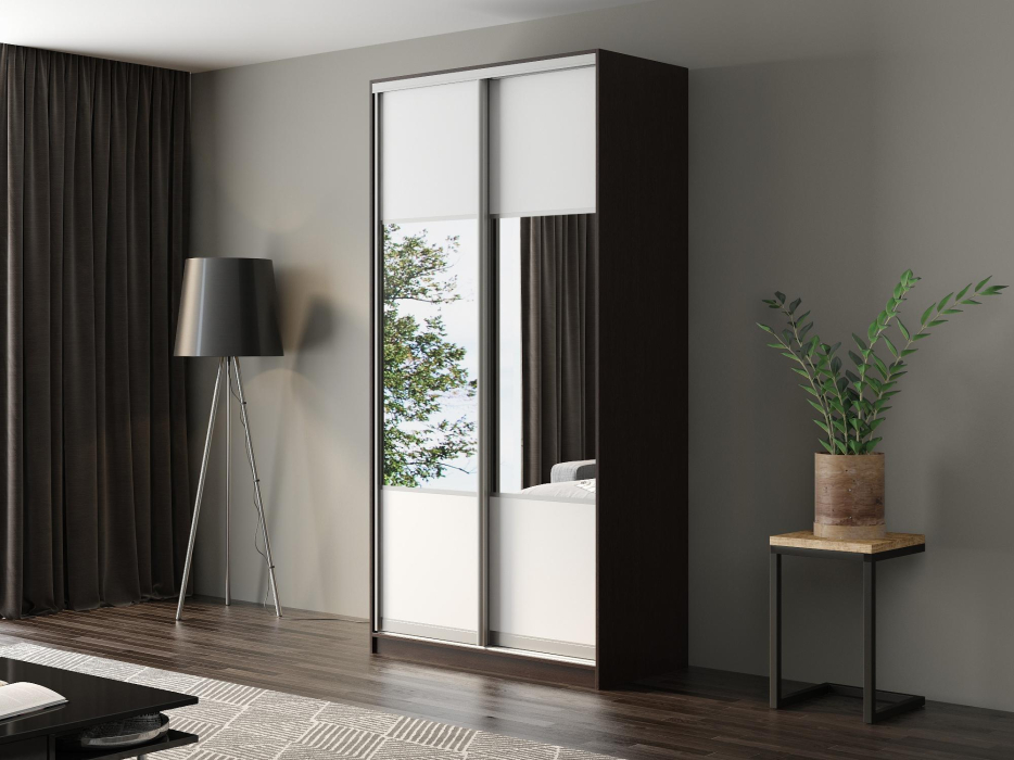 Шкафы-купе, Шкаф-купе Айсберг 120 ВЕНГЕ (белый/комбинированный)