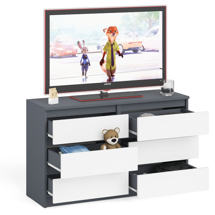 Комоды, Широкий комод шесть ящиков Мори МК1200.6