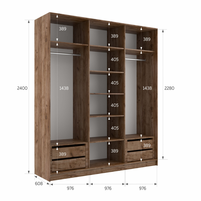 Шкафы-купе 3-х дверные, Шкаф-купе Эста 3-х дверный ДСП/Стекла фисташка/Доводчик 300х66х240