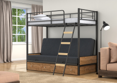 Для подростков, Двухъярусная кровать-диван Дакар 2 ящики Дуб крафт табак