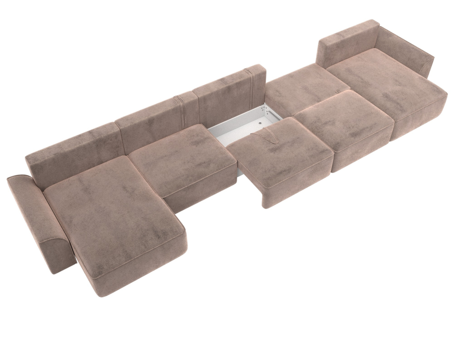 Диваны еврокнижки, Диван П-образный Лига-048 НПБ МегаЛонг, велюр TOWER