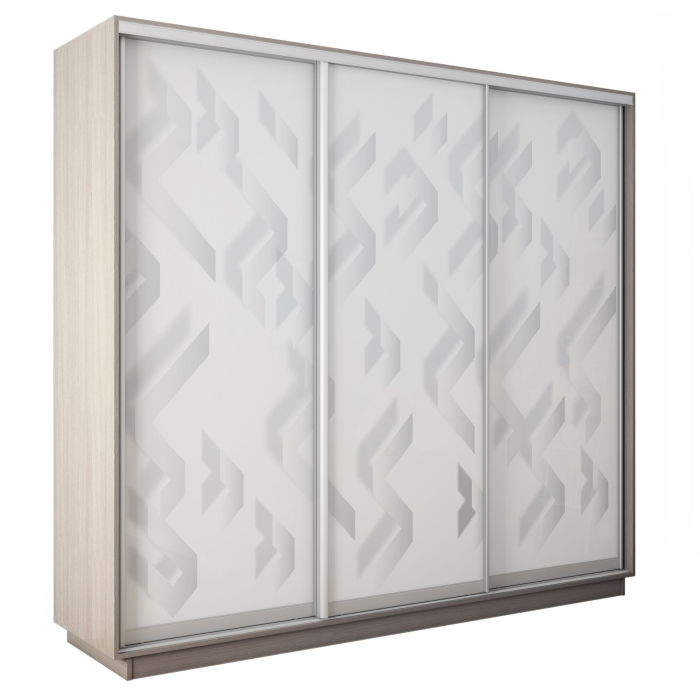 Шкафы-купе 3-х дверные, Шкаф-купе Экспресс 3-х дверный Фотопечать Ленты Стекла 210х45х220