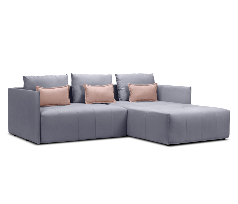 Диваны угловые в гостиную, Диван еврокнижка угловой Чилетти, микровелюр