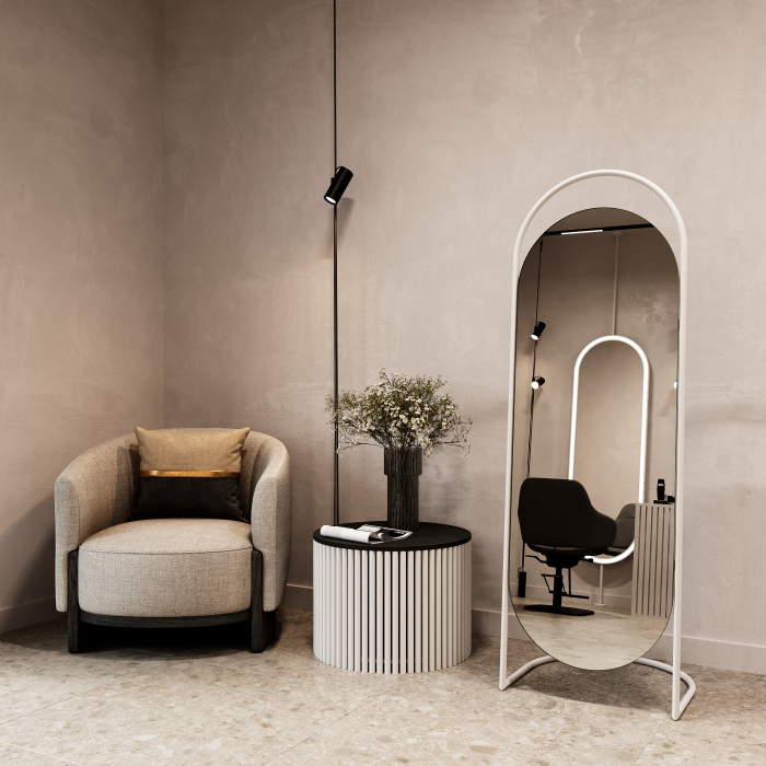 Зеркала в спальню, Напольное зеркало GENGLASS Evelum в металлической раме