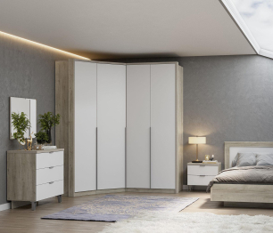 Шкаф Анима ШК-3219, дуб серый, белый