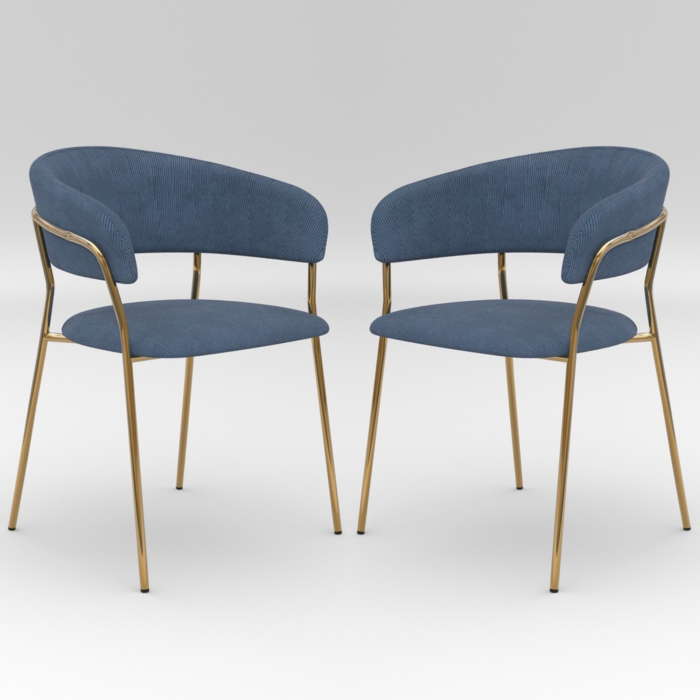 Стулья, Комплект стульев Whispered Fusion вельвет, золотой (Комплект 2 шт)
