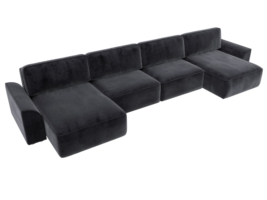 Диваны еврокнижки, Диван п-образный Лига-048 НПБ лонг, велюр TOWER