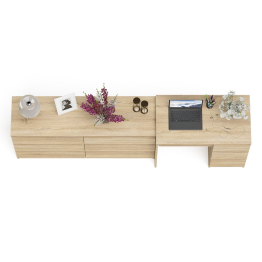 Комод 1380 6-ть ящиков Мори с однотумбовым столом компьютерным МС-6 правым