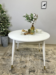 Стол Kenner K1000 раздвижной, стекло белое сатин