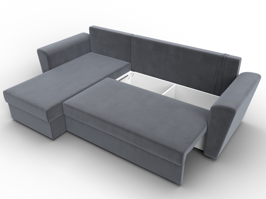 Диваны угловые в гостиную, Угловой диван Амстердам Лайт левый угол, велюр