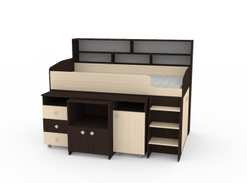 Кровать чердак Малыш 5, Венге